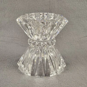 Vintage Mikasa Rainier Lead Crystal Candle Holder Tall Pillar Taper Heavy Glass - Picture 1 of 8