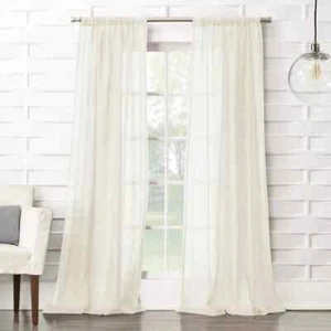 No. 918 Sheer Avril Crushed Texture Rod Pocket Curtain Panel (1) 50" x 95" - Picture 1 of 4