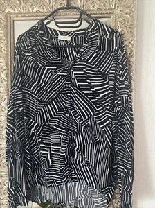 Bluse Tunika Shirt Klaus Dilkrath KD Schwarz Weiß Animal Gr. S 36 - Bild 1 von 5
