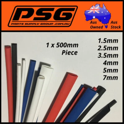 Heat Shrink 500mm tubing 1.5mm 2.5mm 3.5mm 4 5mm 7mm Red White Blue Black Yellow - image 1 of 4