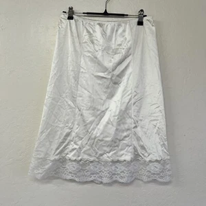 Gonna slip vintage anni 80 stella del cinema nylon pizzo spacco davanti taglia M EVC - Foto 1 di 5
