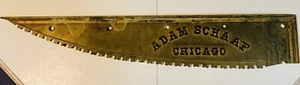 Vintage ADAM SCHAAF CHICAGO PIANOS Cast Metal Sign/Piano Part -Heavy- Saw Blade - Picture 1 of 11