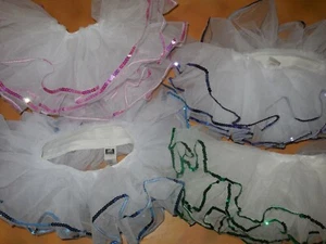 NUEVO SIN ETIQUETAS Wolff Fording Organdy Blanco 3 Capas Tutú 4 Colores Elección Lentejuelas Niñas Talla - Imagen 1 de 9