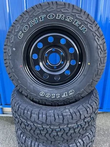 16" Ravage Gloss Black steel wheels+CF1100 AT tyres fits 6x130 VW Crafter `06-16 - Picture 1 of 2