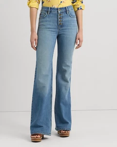 Pantalones de mezclilla acampanados de tiro alto Ralph Lauren LAUREN talla -10 - Imagen 1 de 12