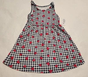 NWT Children's Place Strawberry Gingham Print Sleeveless Dress Toddler Girl - Picture 1 of 1