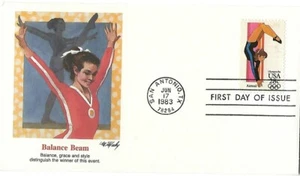 '83 FDCs Olympics set 4, Soccer, Basketball, Gymnastics, Hurdling Fleetwood - Picture 1 of 8