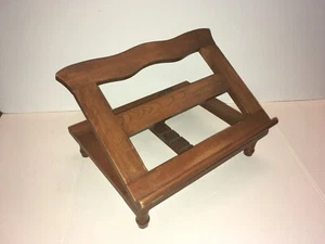 Vintage Oak Wood Lectern Rack Book Rest Portable Adjustable Desk Table Top - Picture 1 of 19