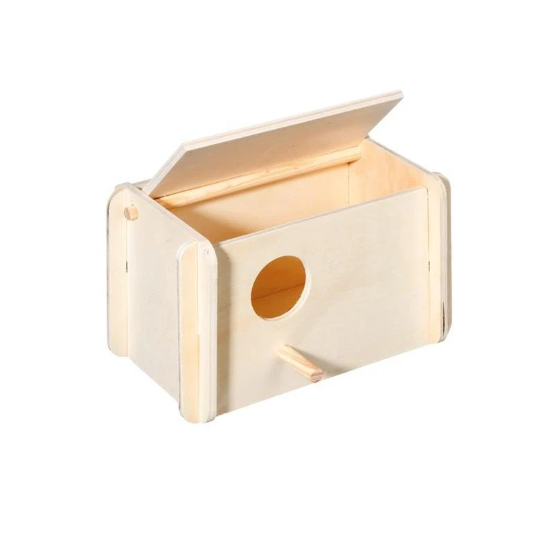 KARLIE Holz Nistkasten, Brutkasten 21 × 12 × 13 cm - z.B. Sittiche / Wellensittiche