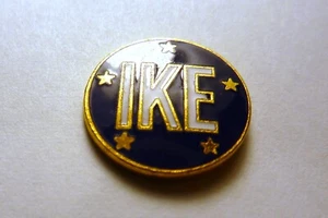 Dwight Eisenhower 1952 "IKE" Präsidentschaftskampagne emaillierte Anstecknadel RAR - Bild 1 von 4