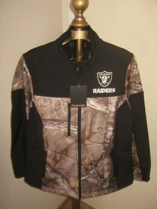 NFL RAIDERS "CAMO" Jacket Women's LARGE Color-Block Soft-Shell (NWT) + Bandana - Picture 1 of 9
