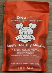 DNA PET Happy Healthy Muscles Supplement for Dogs Beef Isolate Protein 10.58 oz - Picture 1 of 2
