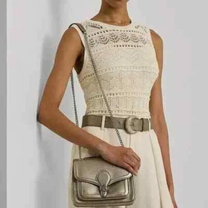 Bolso de Hombro Lauren Ralph Lauren Metálico Pequeño Bradley Convertible Nuevo con Etiquetas - Imagen 1 de 8
