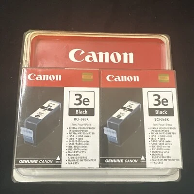 Canon Black Ink BCI-3eBK 2 Pack Cartridge SEALED Creative Park NEW NIB - Image 1 of 3