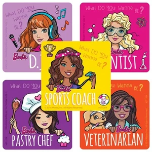 Barbie Stickers x 5 - Barbie Friends Stickers - Be ANYTHING Motivation Stickers - Picture 1 of 6