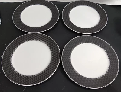 Studio Nova Spectrum Black Porcelain Dinner Plates Set of 4 YA024 - Image 1 of 4