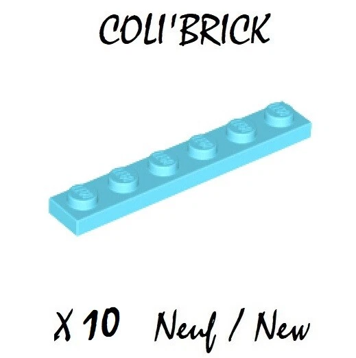 Lego 3666 - 10x Plaque / Plate 1x6 - Bleu / Medium Azure - NEUF - Photo 1/1