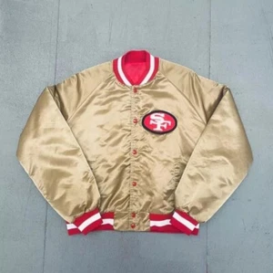 San Francisco - Retro 80s Vintage Style Varsity Jacket 49ers Satin Bomber Jacket - Picture 1 of 9