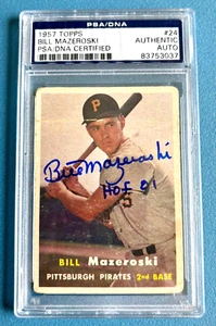 1957 Topps Bill Mazeroski RC Rookie AUTO HOF PSA/DNA #24 - Picture 1 of 2