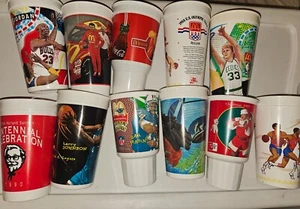 Vintage Mcdonalds & KFC Plastic Cups lot. Michael Jordan. Larry Bird Batman more - Picture 1 of 5