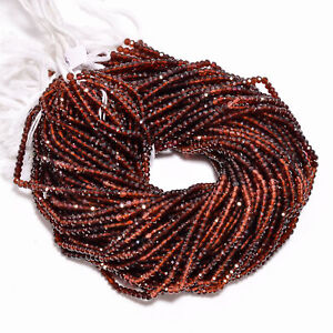 Natural Garnet Shaded Gemstone Round Shape Faceted Beads 4 mm Strand 13" EB396