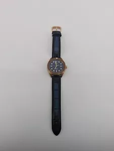 AQUACY CUSN8 BLUE MARBLE FACE WATCH WITH NAVU BAND - Picture 1 of 8