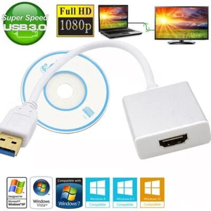 USB3.0 To 1080P HDMI Video Graphic Cable Adapter Converter For Windows 7/8/10/11 - Picture 1 of 12