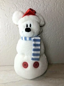 Topolino Pupazzo di Neve con Cappello e Sciarpa Babbo Natale datato 2001 Peluche 12", Disney Store - Foto 1 di 9