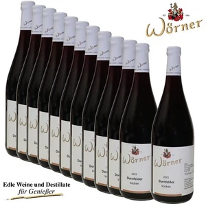 (5,17€/l) Dornfelder trocken 12x1Ltr. WEINGUT WÖRNER Wein aus der Pfalz Rotwein - Bild 1 von 9