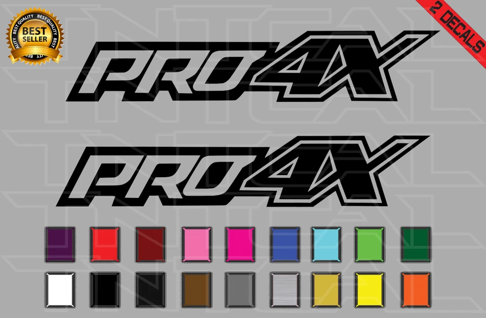 PRO-4X Decal Set Fits: Nissan Titan Truck Bedside 4x4 Pro4x Vinyl Sticker X2 - Image 1 of 2