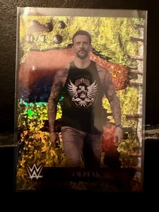 2025 Topps Chrome WWE Cactus Jack CM PUNK Giallo Mini Diamanti Rifrattore /75 - Foto 1 di 1