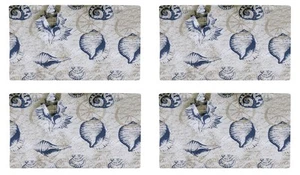 Sanibel Marine Muscheln auf Creme Küche Esstisch Tischsets 4er Set - Bild 1 von 4