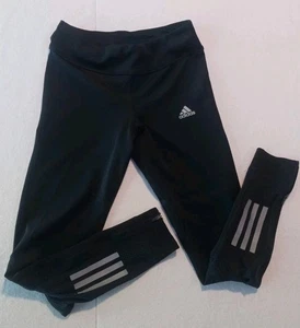 Adidas Climacool Running Gym Leggings 25" Womens XS Zipper Mesh Black Navy Read - Picture 1 of 11