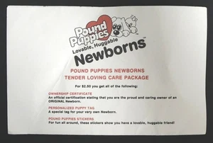 Pound Puppies Newborns Tender Loving Care Package Form Tonka 1985  - Picture 1 of 2