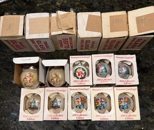 10 Vintage Campbell Suppe Kinder Weihnachtsschmuck Kugeln mit Schachteln 1980-1987 Posten - Bild 1 von 7