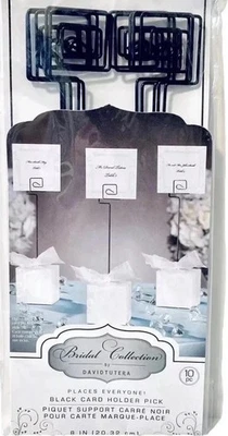 Wedding reception black wire place card holders NEW 120 picks Bridal collection - Image 1 of 4