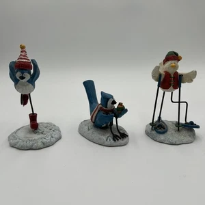 3er Set Russ Berrie Merrily We Tweet Along Blue Jay & Skater & Schneeschuhe - Bild 1 von 13