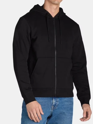 Толстовка с капюшоном мужская Athletic Works флисовая на молнии насыщенная черная размер S - Изображение 1 из 4