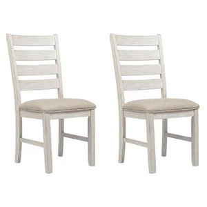 Skempton Modern Farmhouse Dining Room Chair, 2 Count, Whitewash - Picture 1 of 8