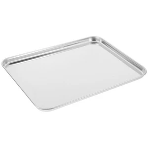 Bandeja para hornear rectangular de acero inoxidable parrilla barbacoa bandeja para servir bandejas - Imagen 1 de 12
