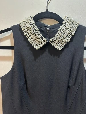 Vestido Vaina Maggy London Cuello Perlado Crepé Negro Talla 2 - Precio de venta sugerido por el fabricante $168 Foto 1 de 4