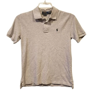 Polo Ralph Lauren Boys Gray Short Sleeve Collared Shirt Casual Polo Top L 14 16 - Picture 1 of 7