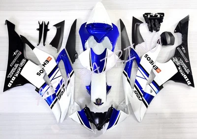 Kit Carena Stampo Iniezione ABS Bianco Blu Nero Pannello per YZF R6 2008-2016 - Immagine 1 di 4
