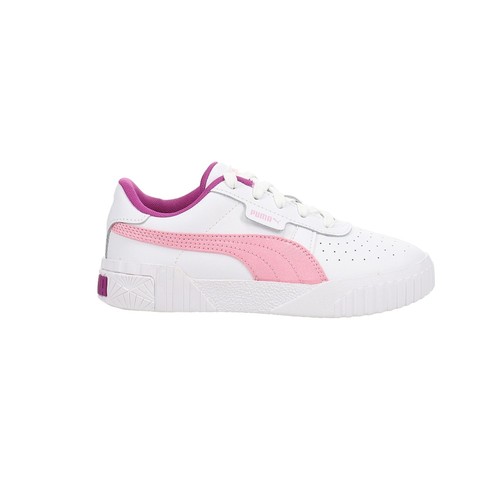Scarpe casual sneakers PUMA Cali rosa traforate stringate giovani ragazze bianche 39285