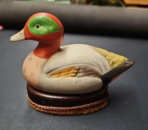 Vintage Ente Fusselrolle Entferner Pinsel Keramik Erpel Köder Figur - Bild 1 von 16