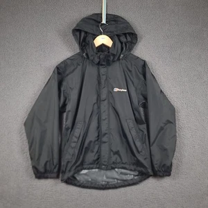 BERGHAUS Jacket Mens S Small Black Waterproof Rain Coat Hooded Lightweight - Picture 1 of 12