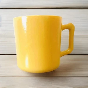 Hazel Atlas Milk Glass Yellow Gold Mug D Handle Near Mint! Vintage - Picture 1 of 7