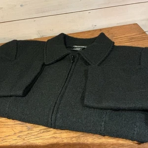 Sarah Ladies Medium 100% Wool Black Jacket Whipstitch Design Western Classic - Picture 1 of 7