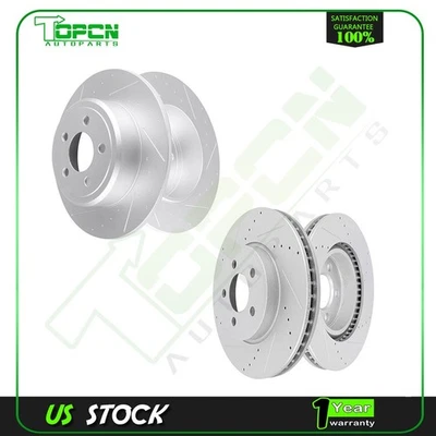 Slotted Front Rear Brake Discs Rotor For Dodge Charger 2012 - 2017 RWD V6 - Изображение 1 из 4