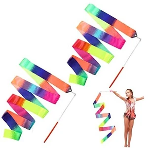 2Pcs Ribbon wands Rainbow Dance for Kids, 78.74 Inch Rhythmic Gymnastics  - Picture 1 of 8